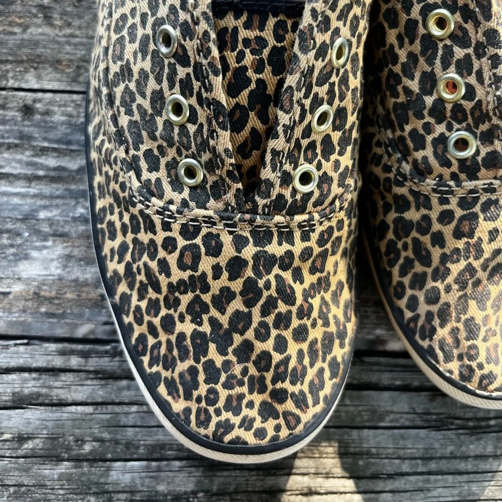 KEDS VINTAGE CHEETAH / LEOPARD PRINT SLIP ON CANVAS WOMENS 9 SNEAKERS - Picture 3 of 7